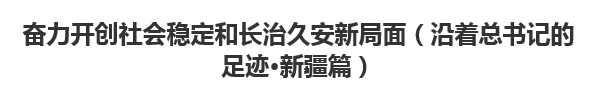 【人民日报】奋力开创社会稳定和长治久安新局面（沿着总书记的足迹·新疆篇）